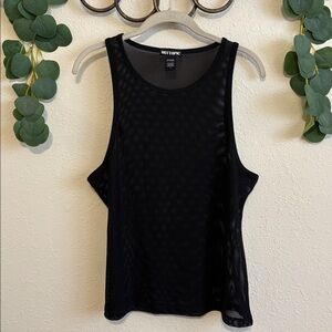 Hot Topic Goth Sheer Black Mesh Tank Top ✨